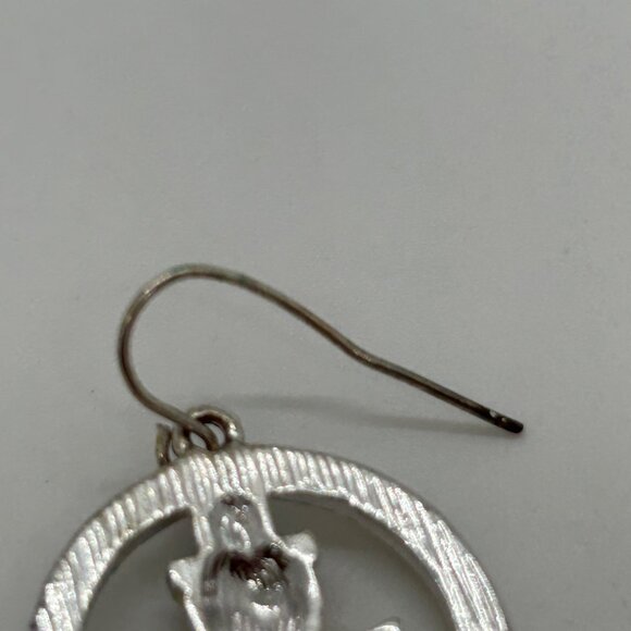 Vintage Kenneth Cole Snowman Earrings Pierced Silver-Tone Holiday Rhinestones - Picture 7 of 16